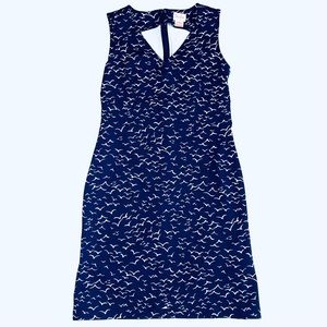 Persifor sheath dress bird print v neck wrap